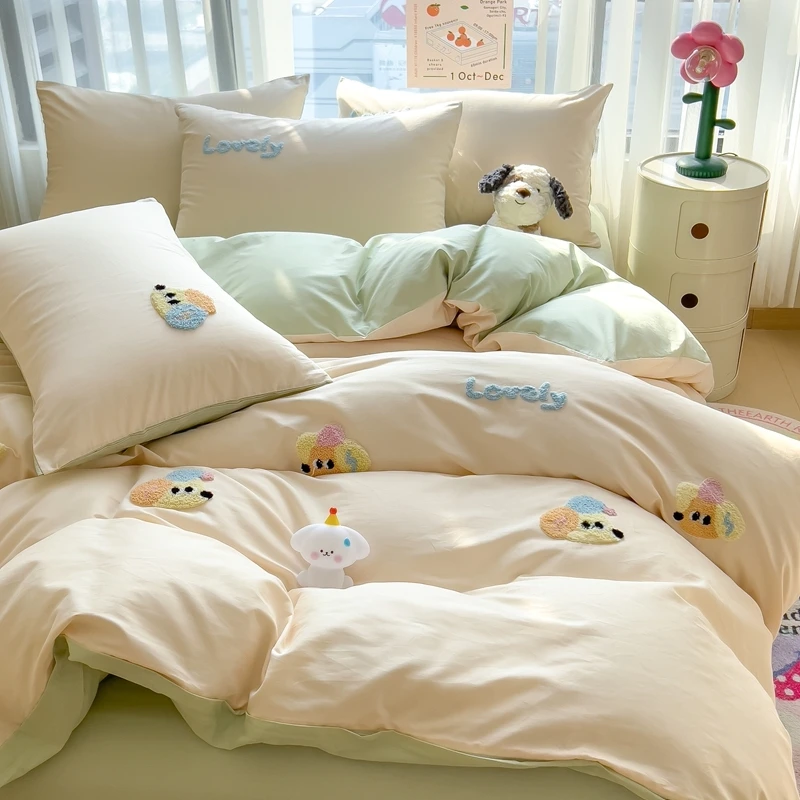 2025年新款全棉四件套13372绣花三件套毛巾绣四件套