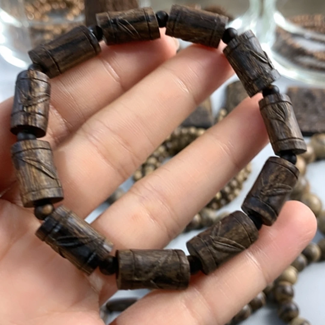 【闪购商品】沉香手串文莱铁结黑棋12,2克节节高升