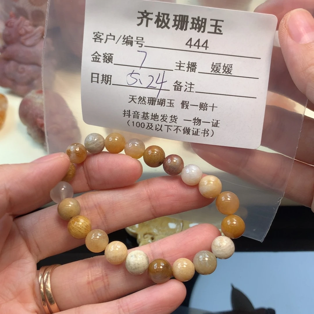 硅化珊瑚（珊瑚玉）未镶嵌颈饰澄**Ꮤ