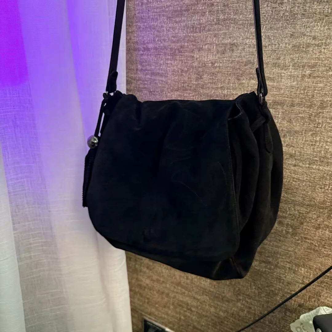 95新 Chanel/香奈儿 外场-黑色麂皮三个双C托特包