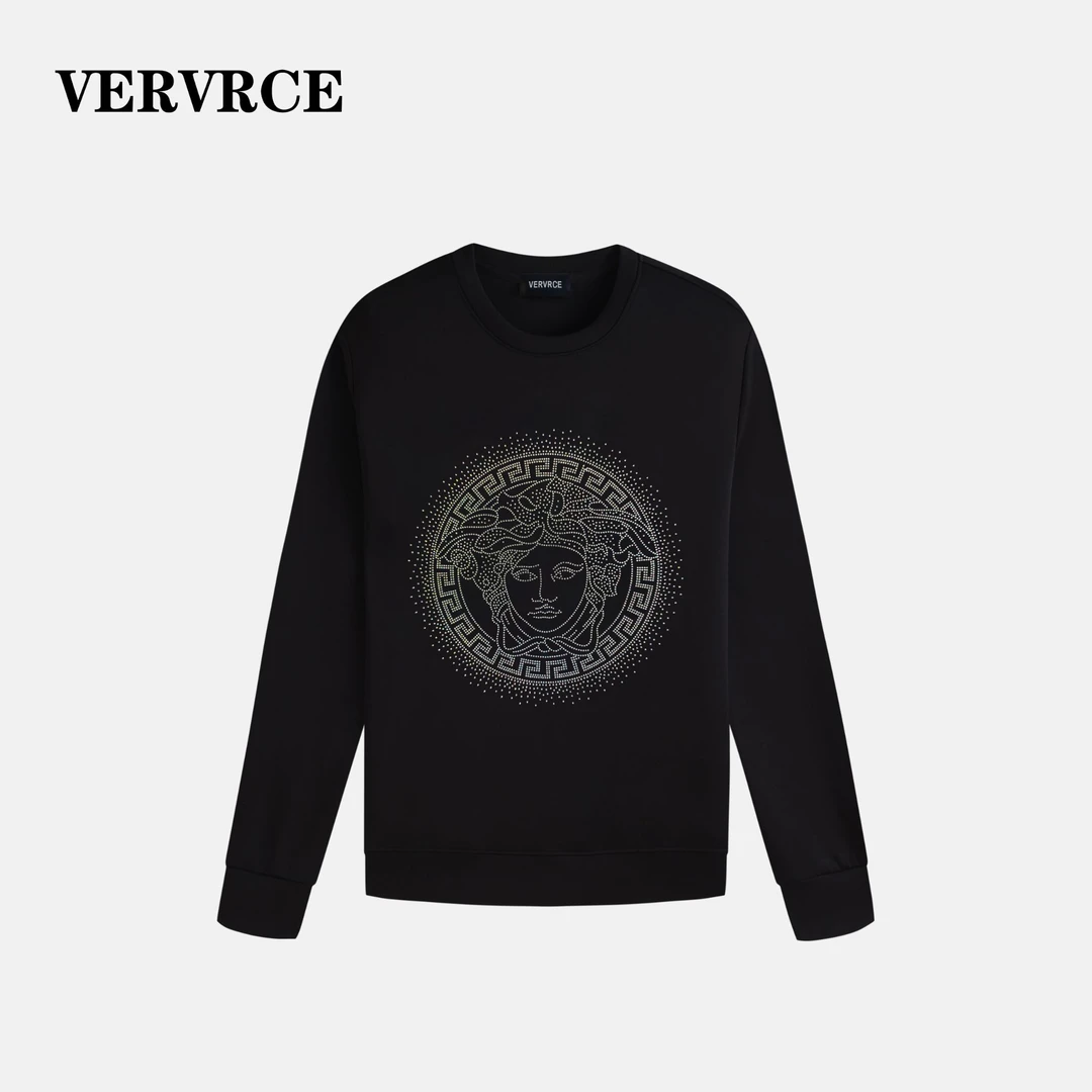 VERVRCE/Lilith秋季男士经典高级感烫钻休闲卫衣长袖圆领