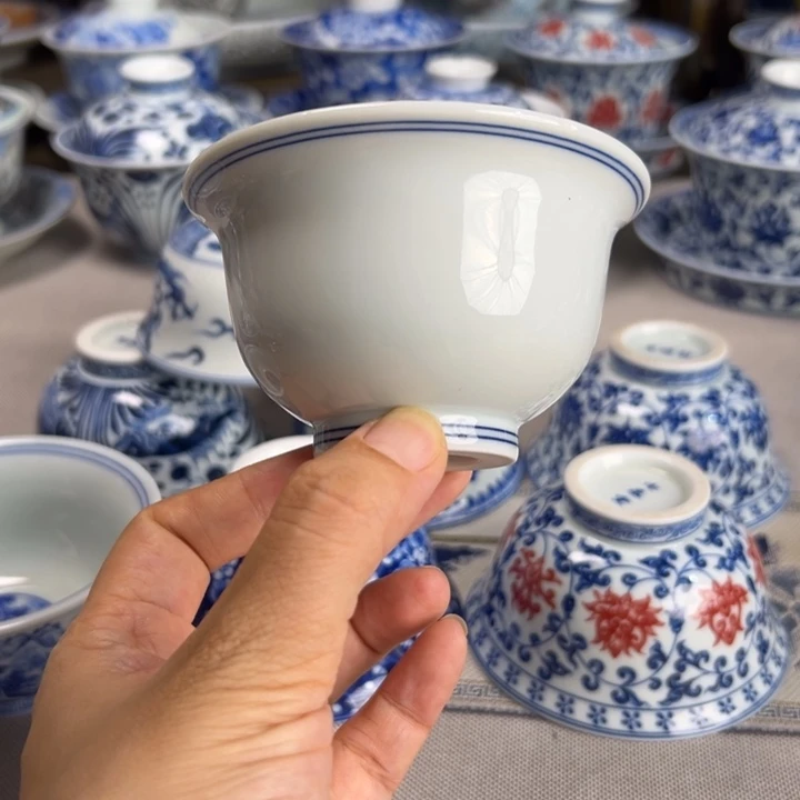 摆件纯素胎大压手杯手工