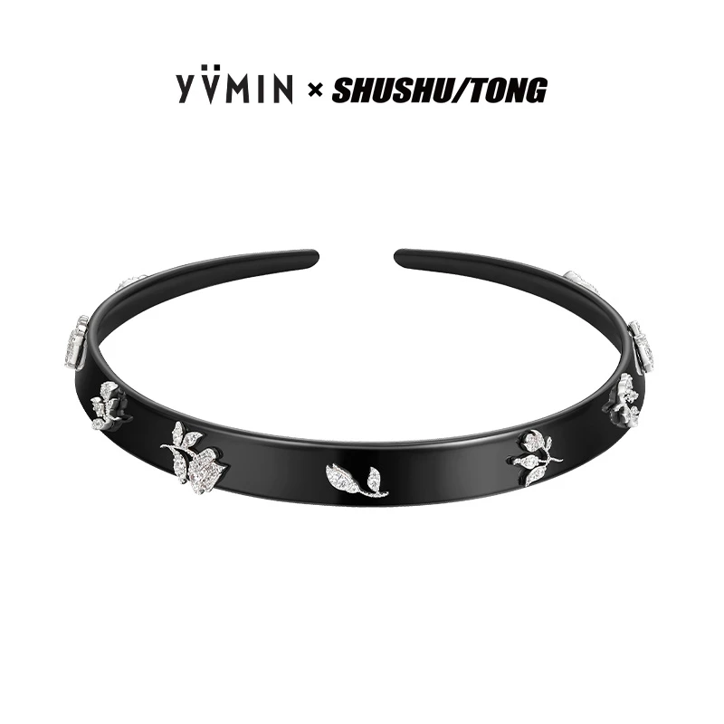 YVMIN/尤目 铜合金锆石吊坠  xSHUSHUTONG 锆石碎花项圈