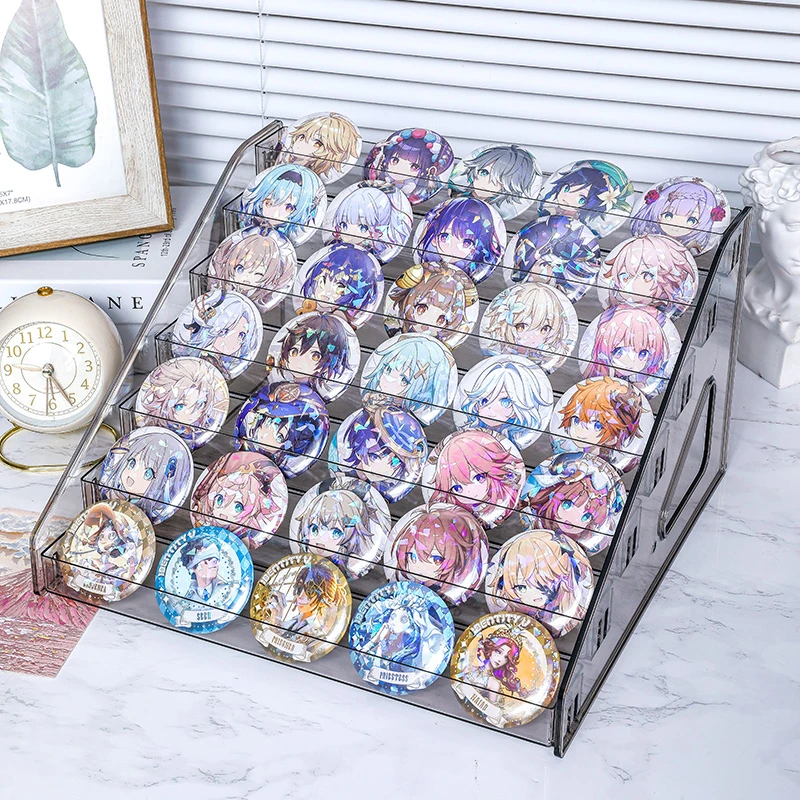 多层亚克力展示架桌面长方形整理立牌周边谷子徽章置物盒陈列架