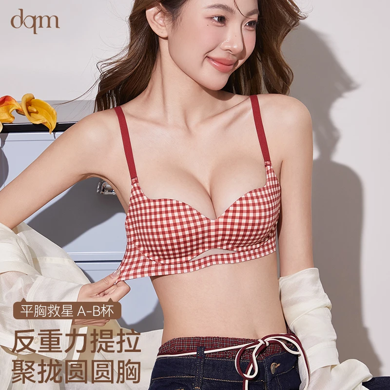 多情猫小胸聚拢内衣女提拉侧收显大多巴胺文胸本命年秋冬红色bra商品图