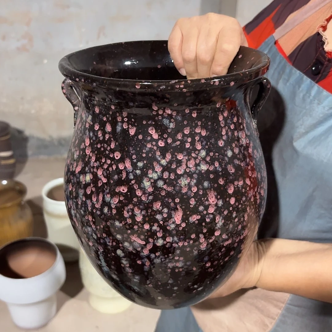 紫砂花盆口21高28
