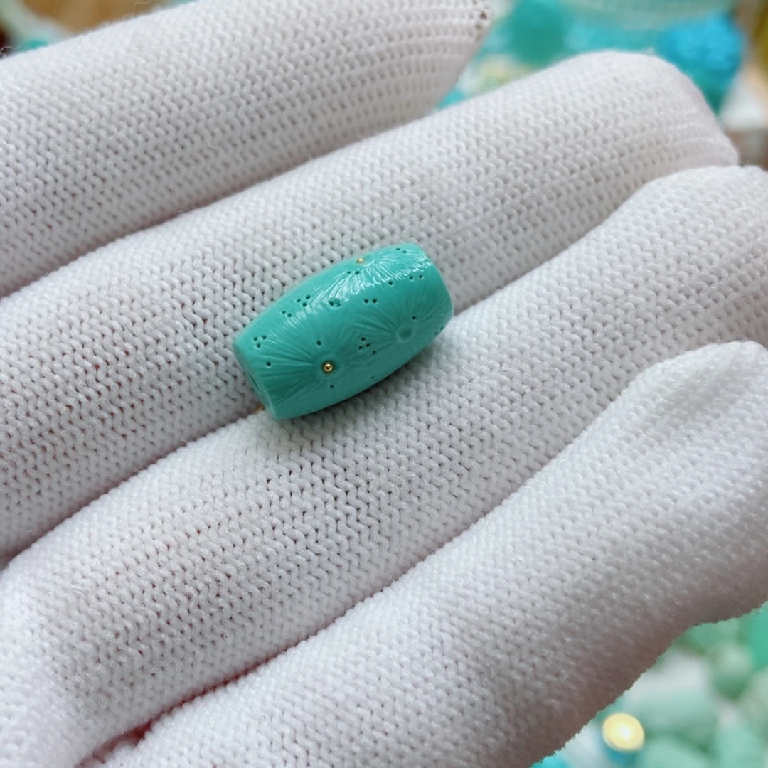 绿松石未镶嵌桶珠9.2mm