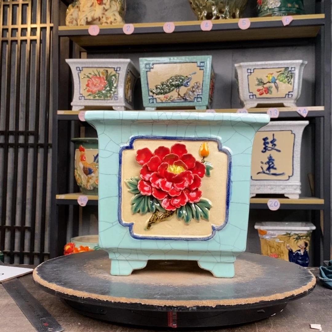 红陶小*胖50豆青带花