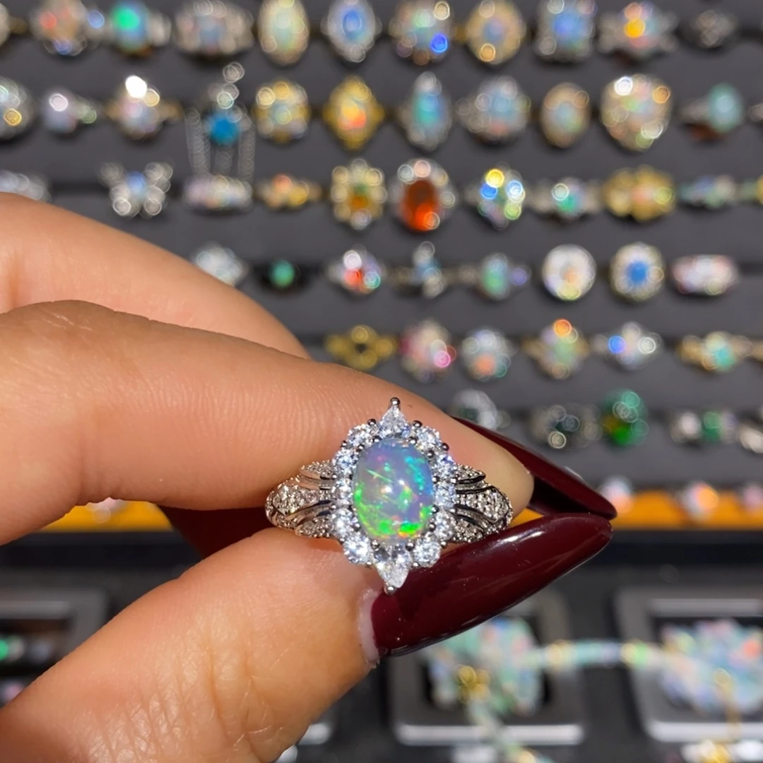 欧泊银S925镶嵌戒指