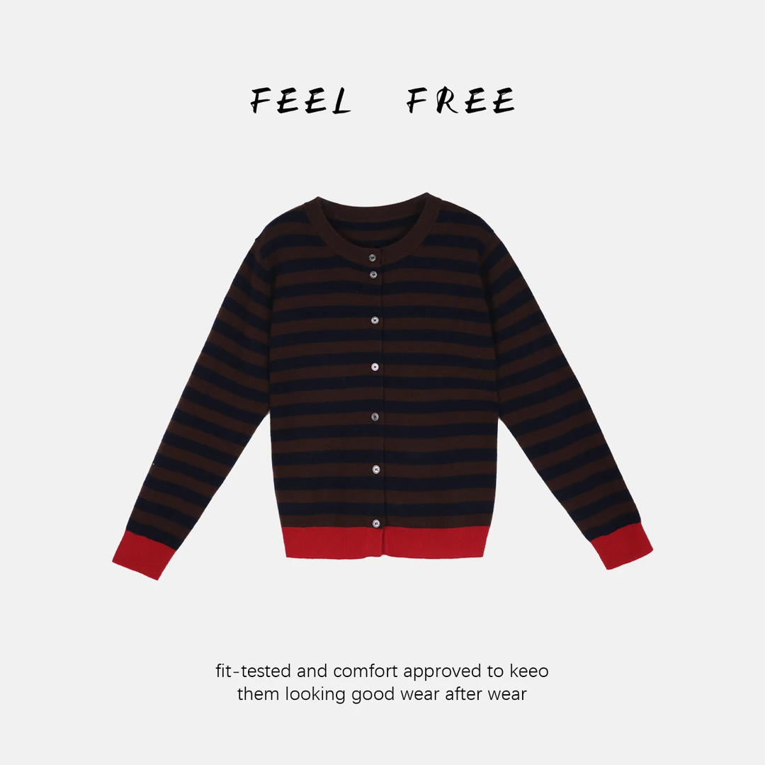 FEEL FREE-红咖条纹上衣 2025新款NEW