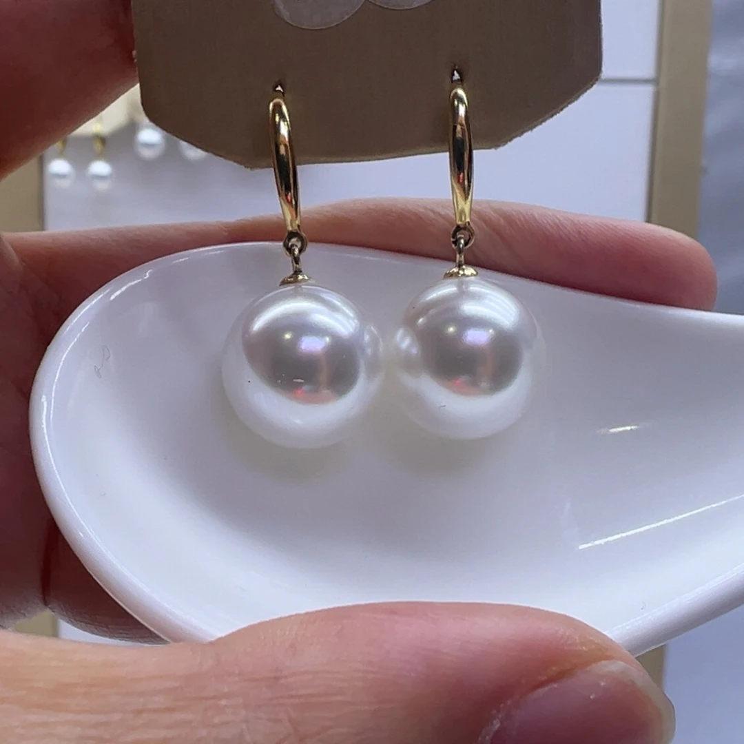 银S925镶嵌淡水珍珠耳饰