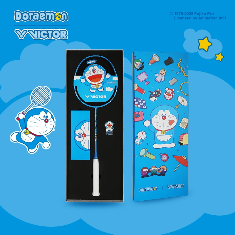 VICTOR/威克多胜利羽毛球拍DX-DRM GB哆啦A梦联名全碳素球拍礼盒