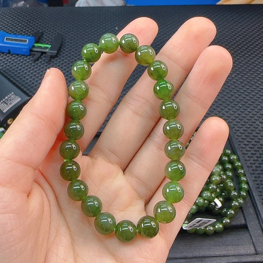 未镶嵌手链和田玉碧玉手串卡8辣