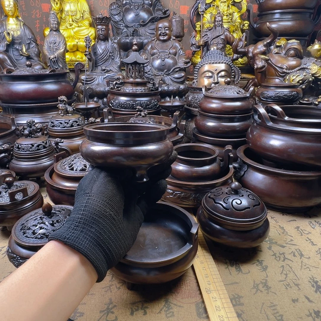 ****人鬲式炉铜香炉供香炉海棠炉博山炉