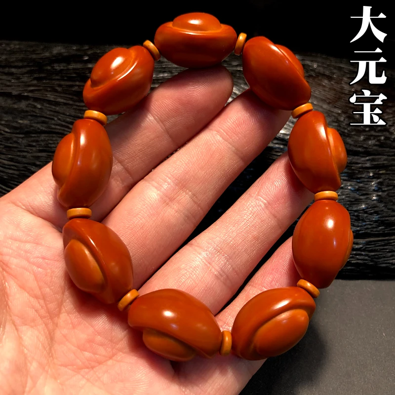 【爆红老树核】元宝橄榄核手串男款盘玩高端文玩核雕精雕纯手工雕刻