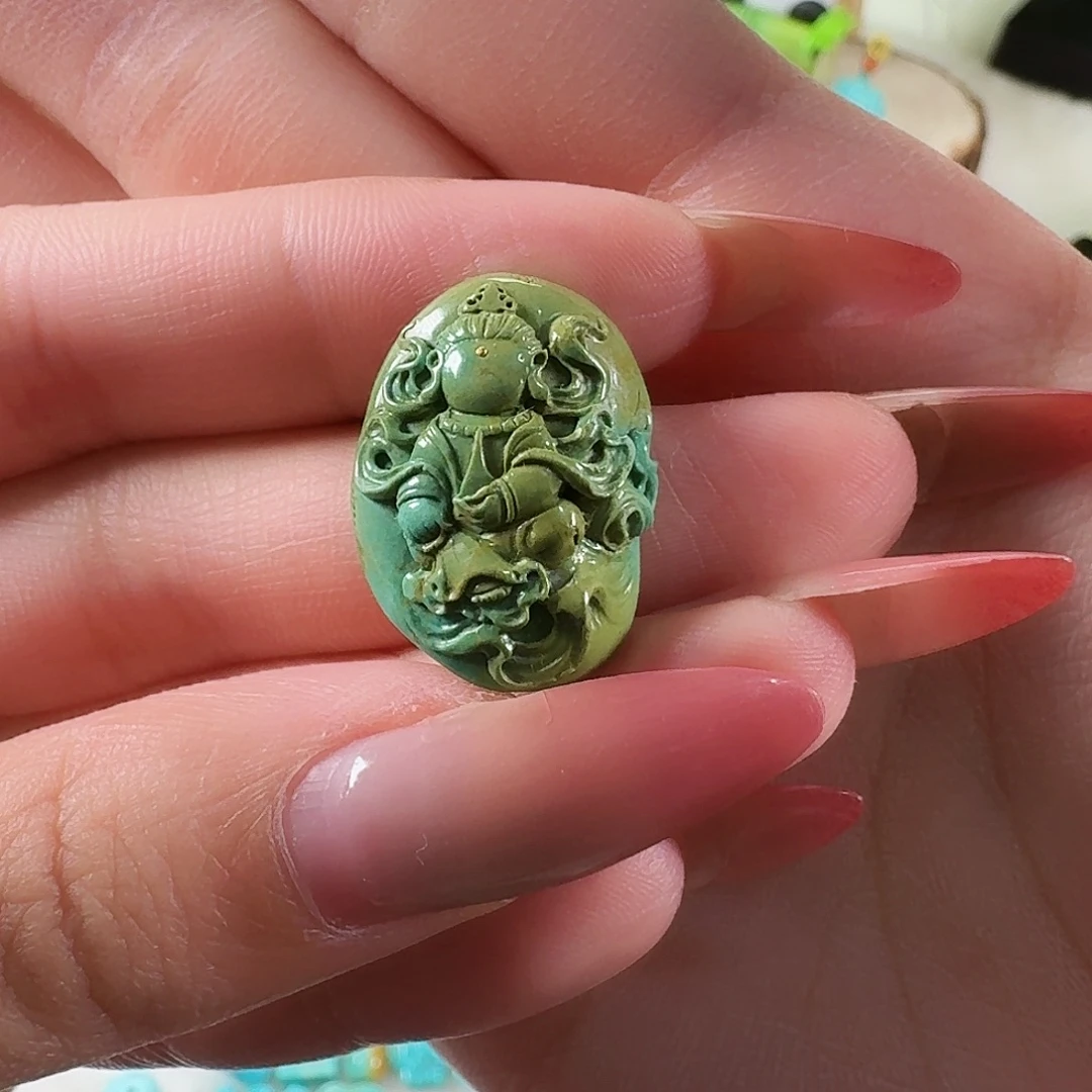 绿松石未镶嵌吊坠(不含链)观音无相