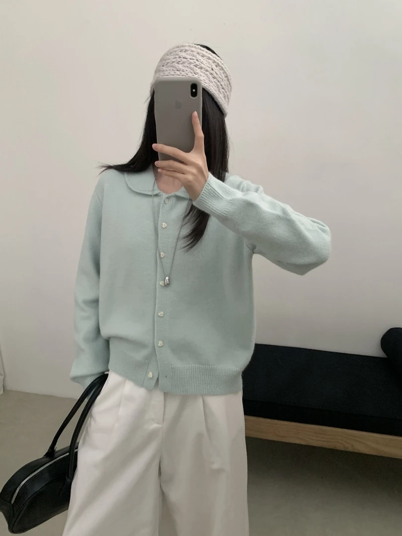 【EXQ 0613】百搭圆领设计感立体气质慵懒风针织