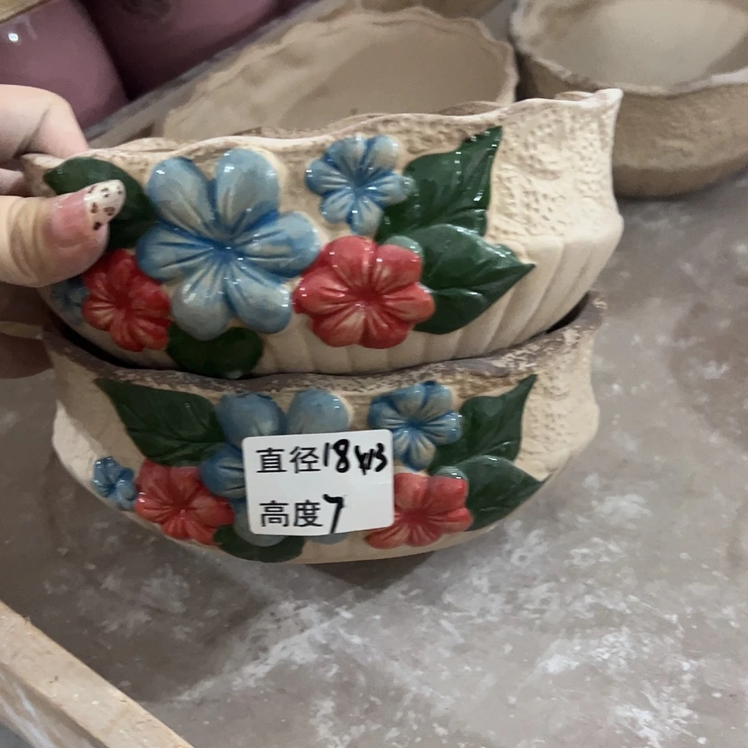 有孔陶瓷花盆，满10米包邮发货