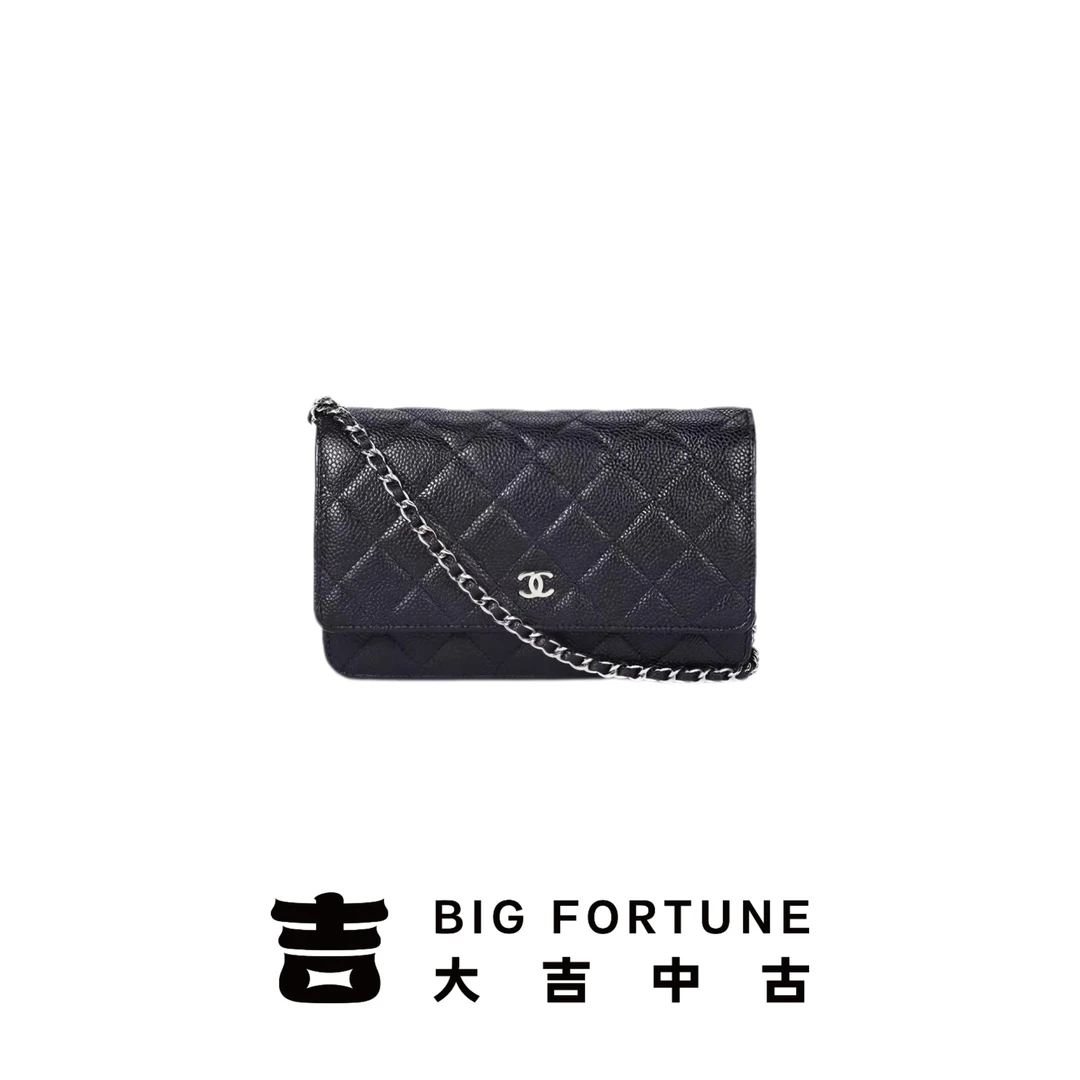 99新 Chanel/香奈儿 大吉中古3/Chanel香奈儿黑银woc斜挎包