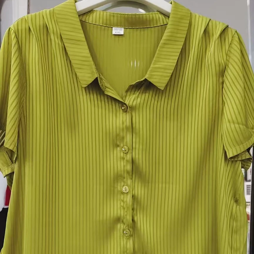 121带扣短袖女士衬衫