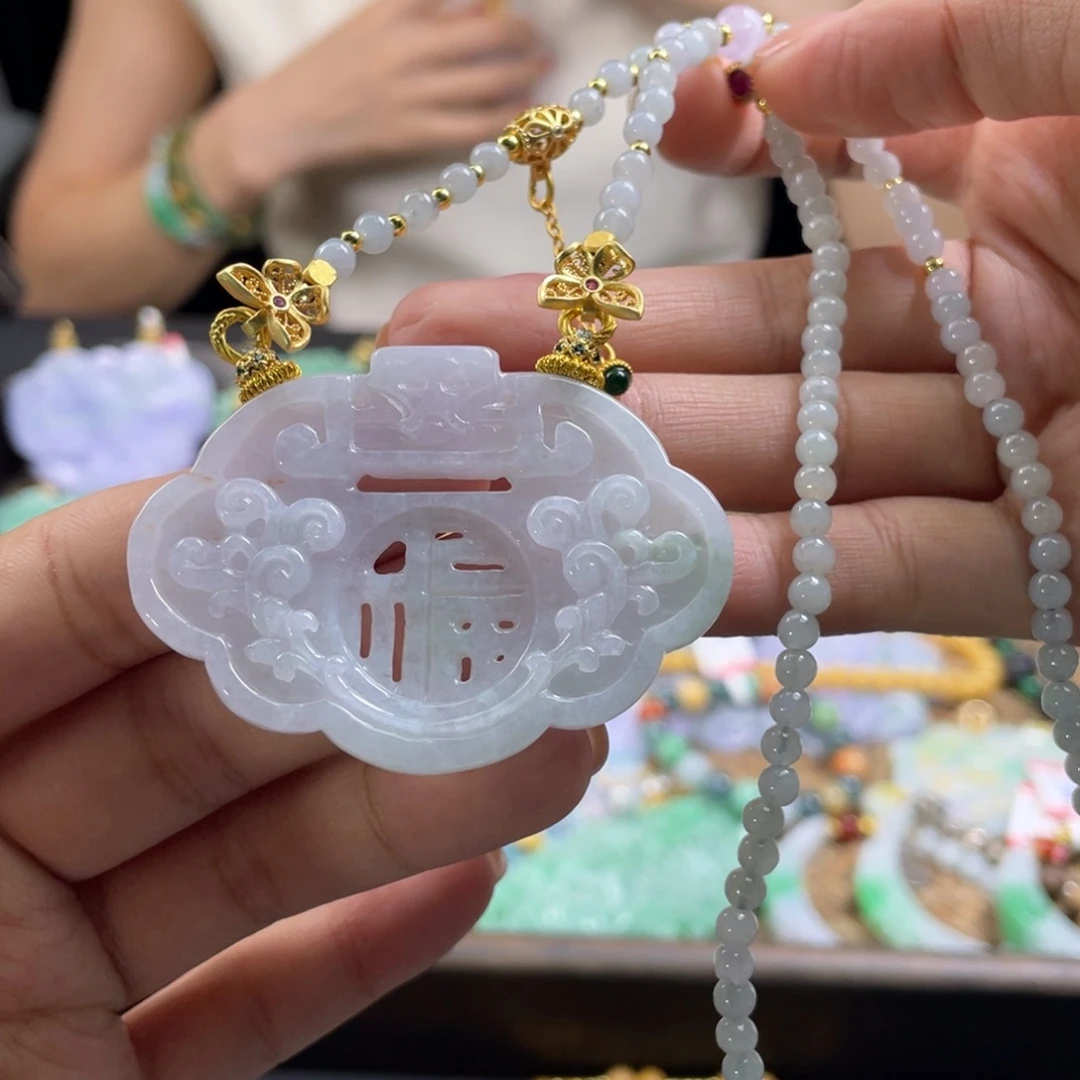 翡翠未镶嵌颈饰代编织