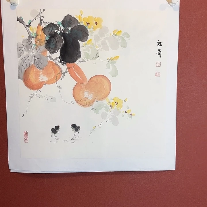 国画听兰老师花鸟