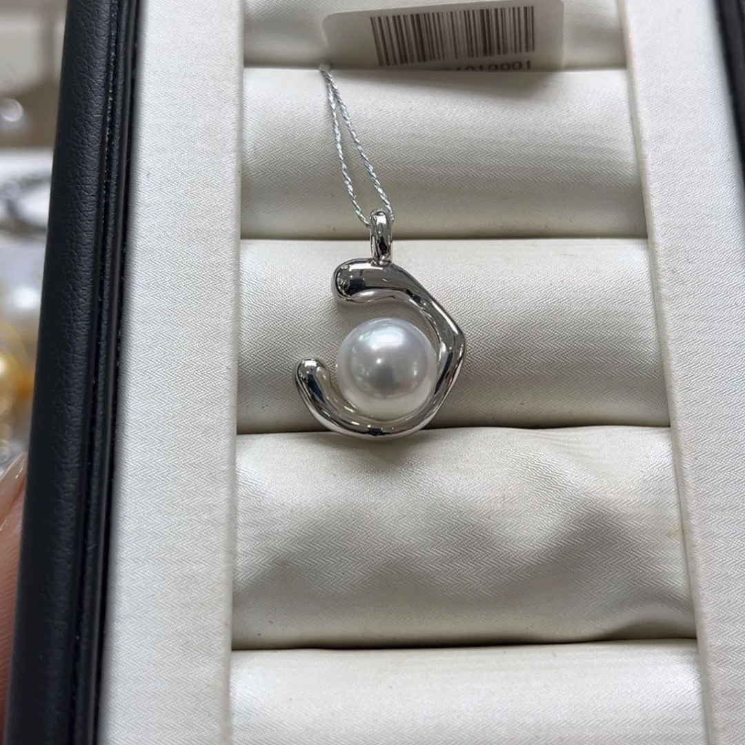 吊坠(不含链)银S925镶嵌海水珍珠9-10mm