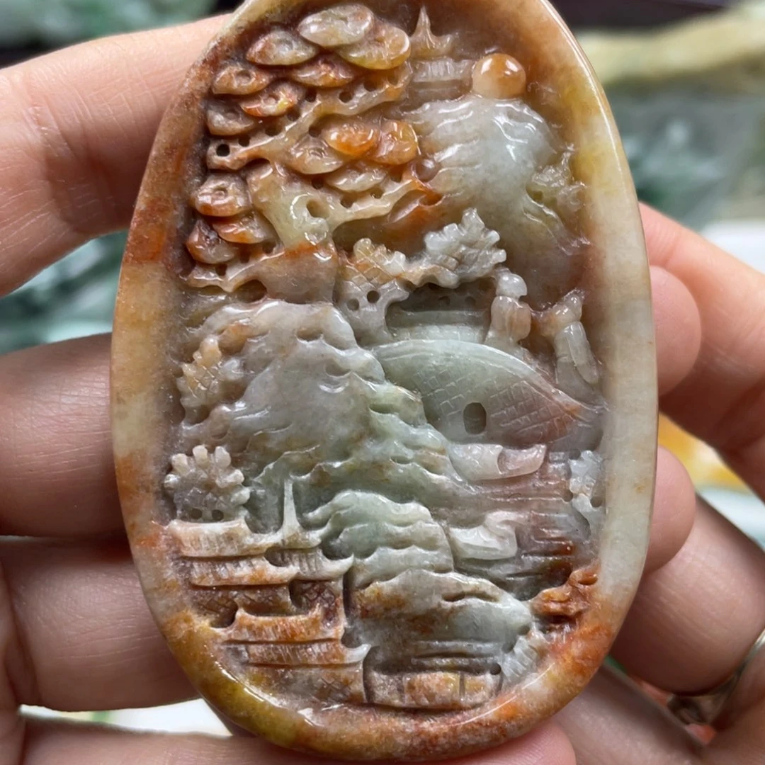 翡翠未镶嵌颈饰牌子