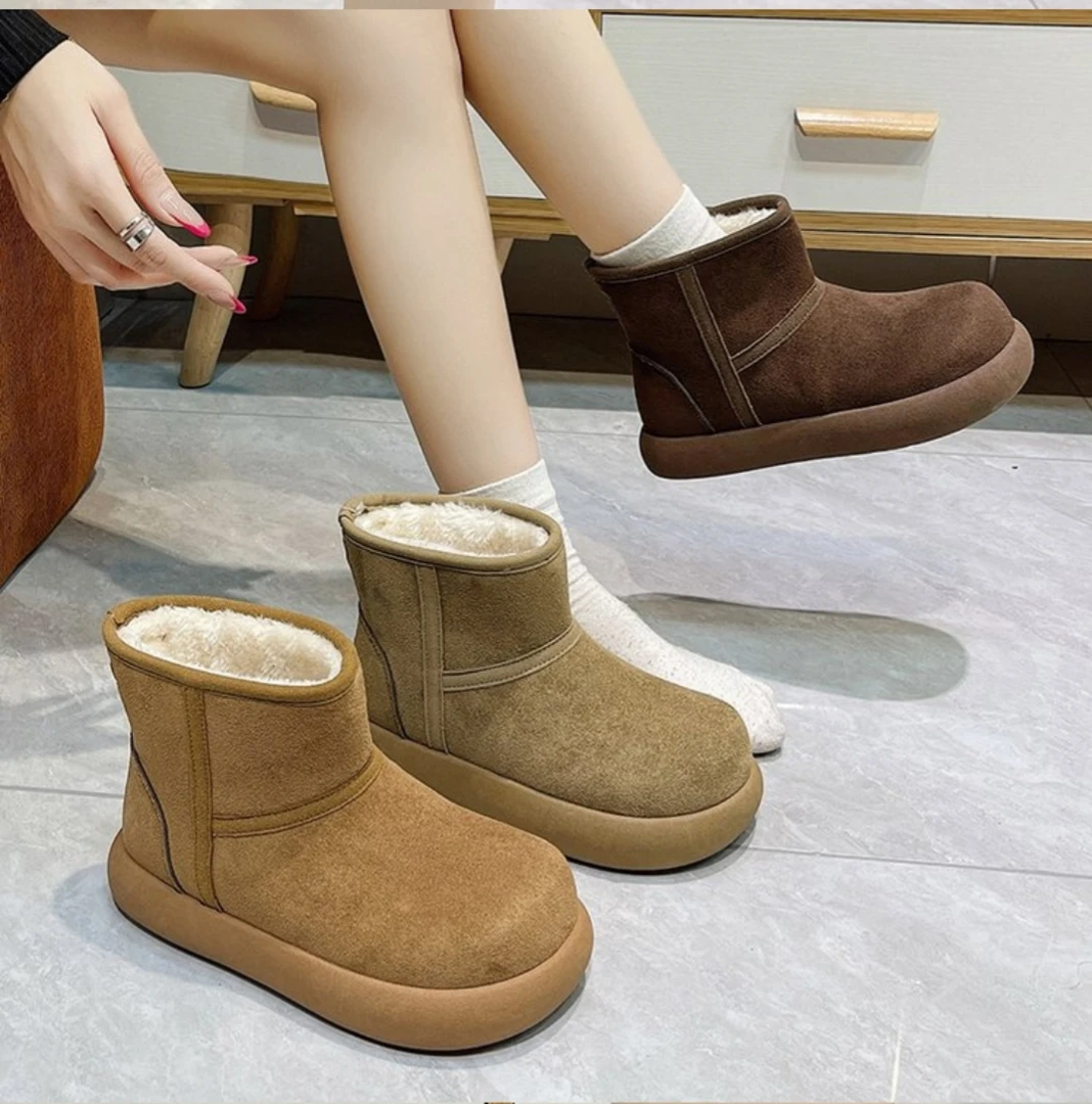 2025冬季新款雪地靴保暖厚底增高女靴时尚潮流经典款大土豆