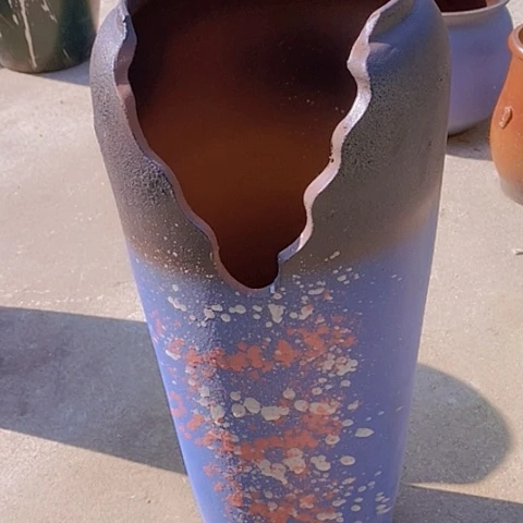 紫砂花盆口18高度52默认瑕疵