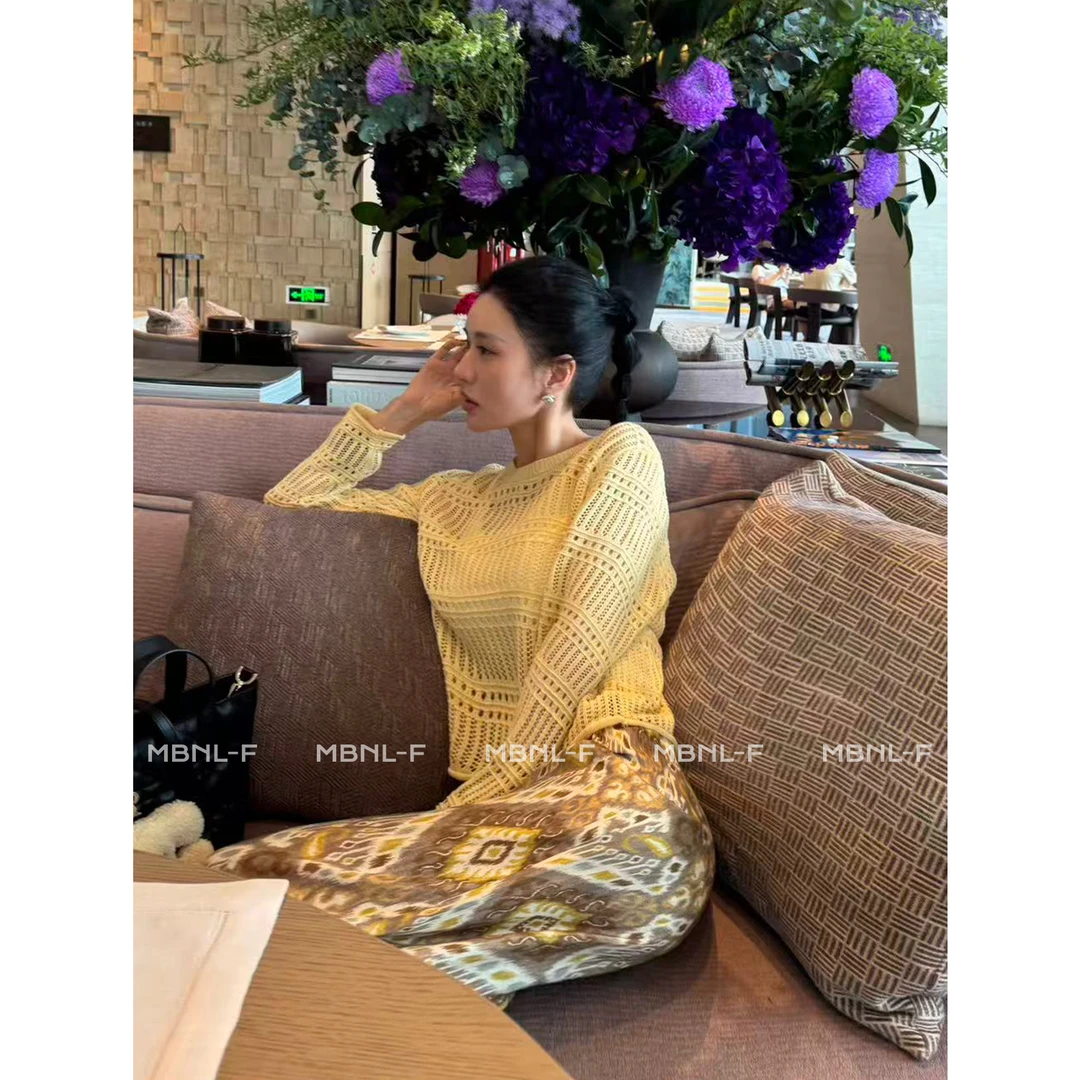 MBNL-F“夏季限定” 定织手工勾花镂空质感长袖罩衫 秦磊XM-XSY3167