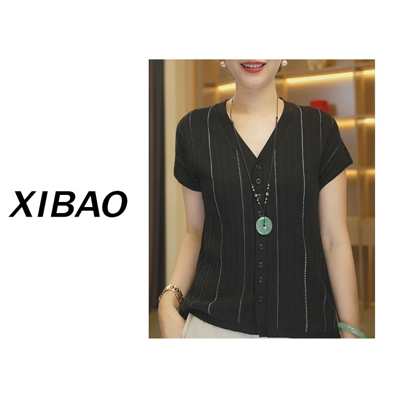 九【万卷风华】夏日新款V领蚕丝上衣