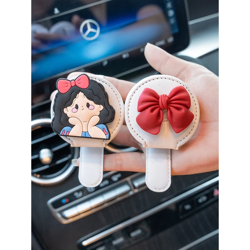 可爱公主眼镜夹多功能收纳车用卡通车载遮阳板支架墨镜夹票据夹