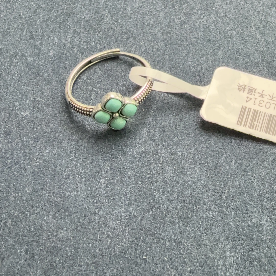 绿松石四叶草戒指S925银