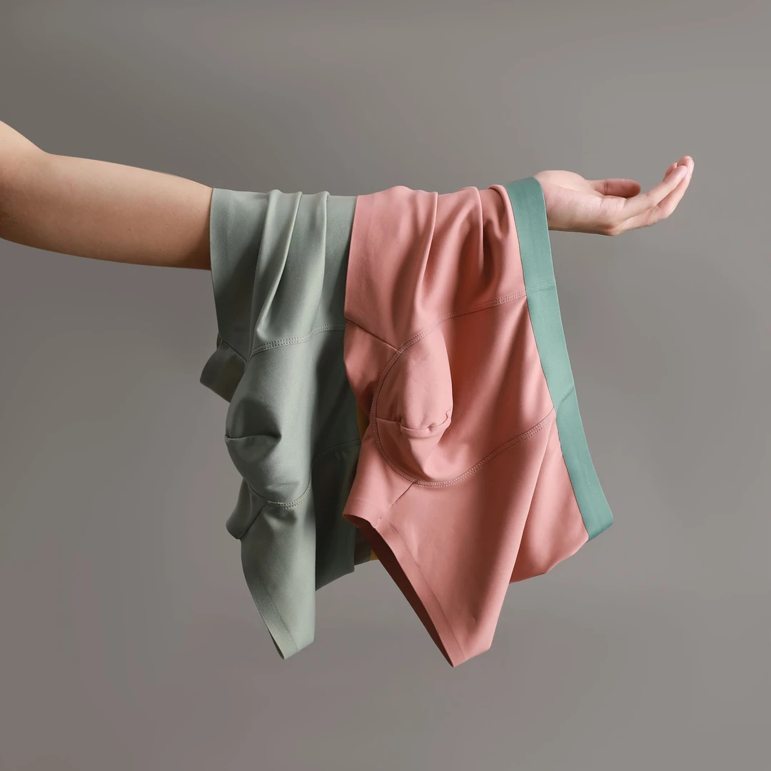 100支双面兰精莫代尔0感中腰男士平角舒适运动内裤2条装抑菌 715