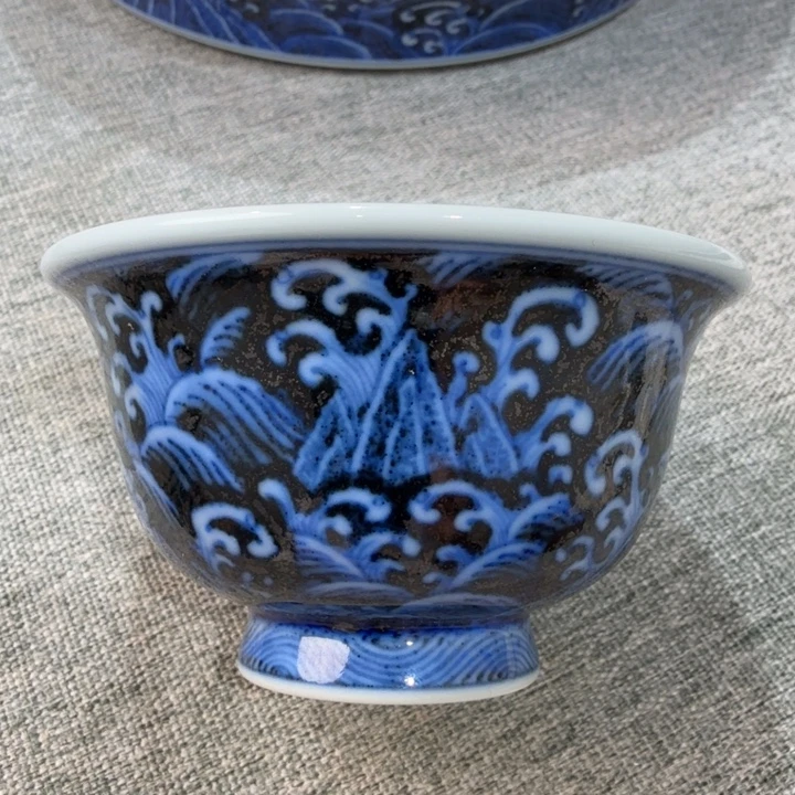 仿明永宣江涯海浪压手杯