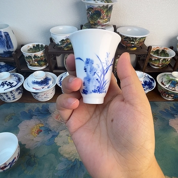 忠意堂釉下彩兰花微瑕不退