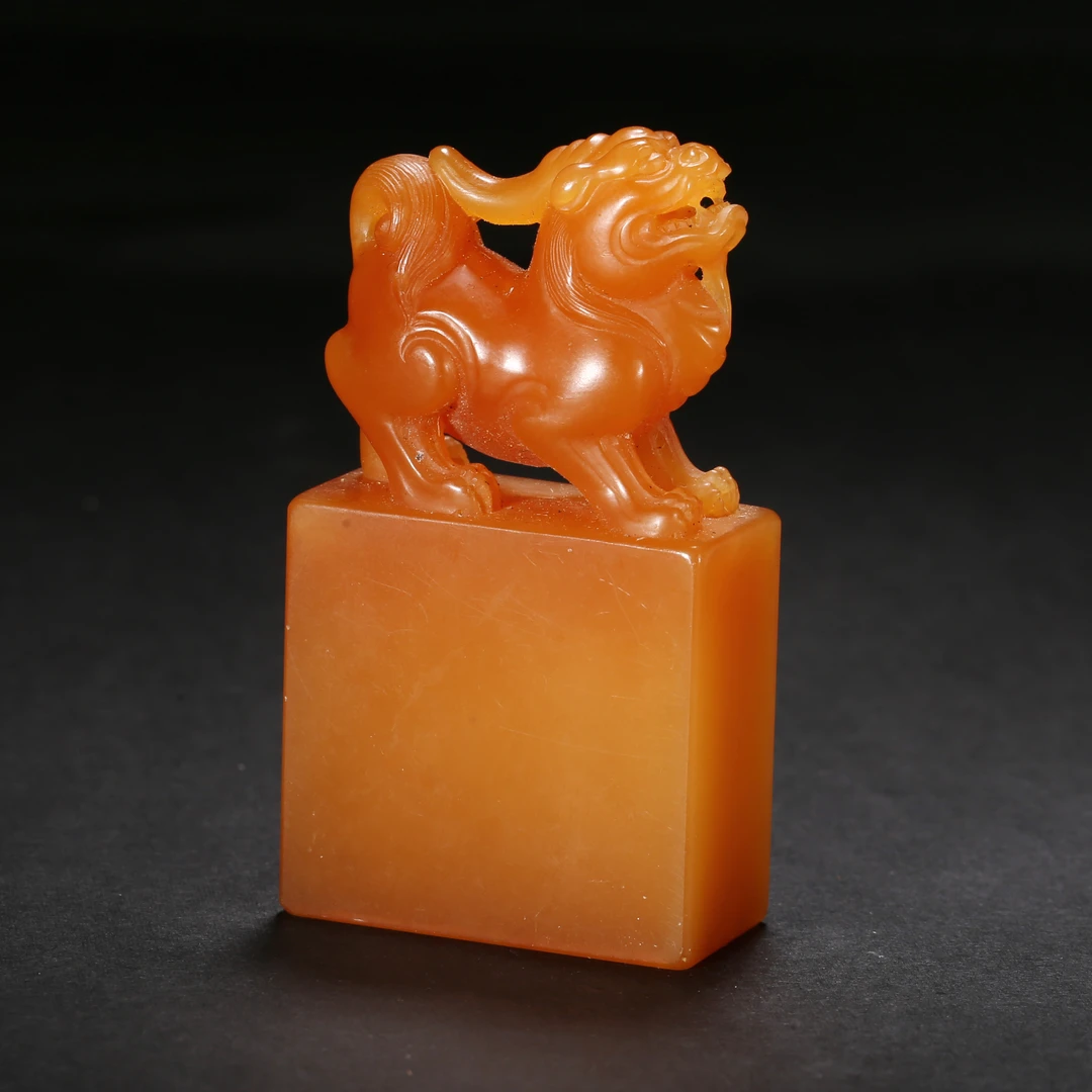 清代*寿山石田黄天禄钮印/14XQ3848/多彩宝石【北京文博】