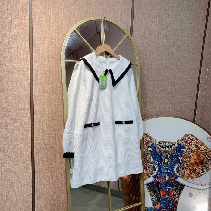 CU110孕妇白色连衣裙XL90-140XXL150