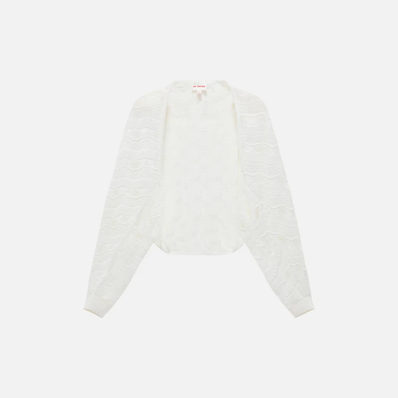 【贝壳衫】EP雅莹 波浪镂空针织空调衫蝙蝠袖罩衫 25新品W904A