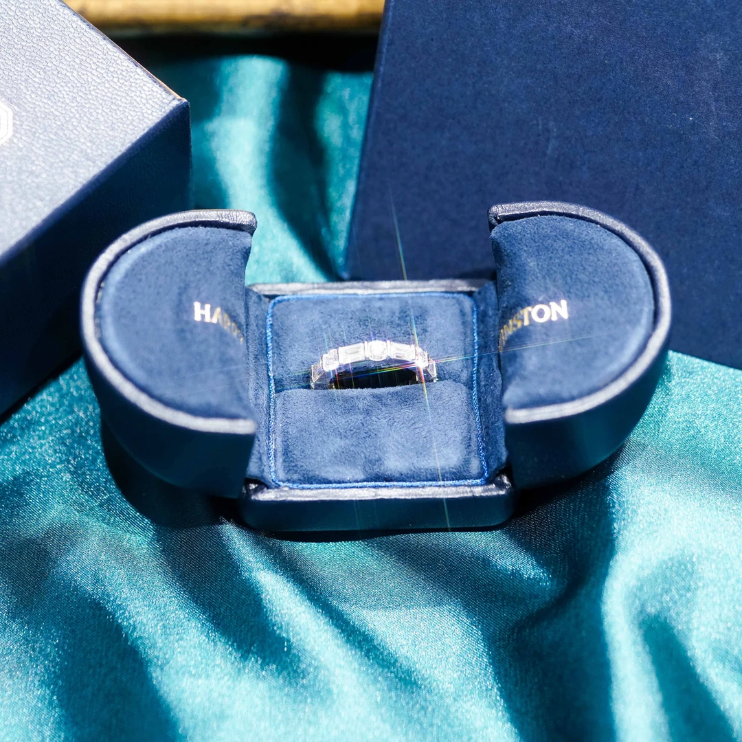 99新 Harry Winston/海瑞温斯顿 白金镶钻戒指