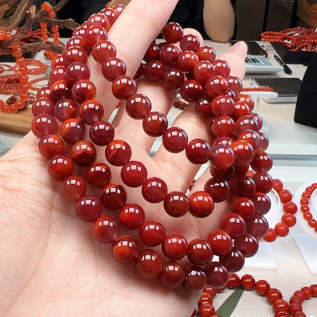 南红玛瑙未镶嵌手链8mm