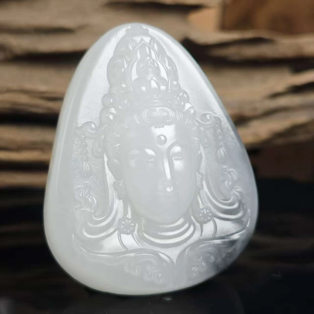 lot5357 菩萨牌 和田玉白玉 57.1*47*16.3mm 72g