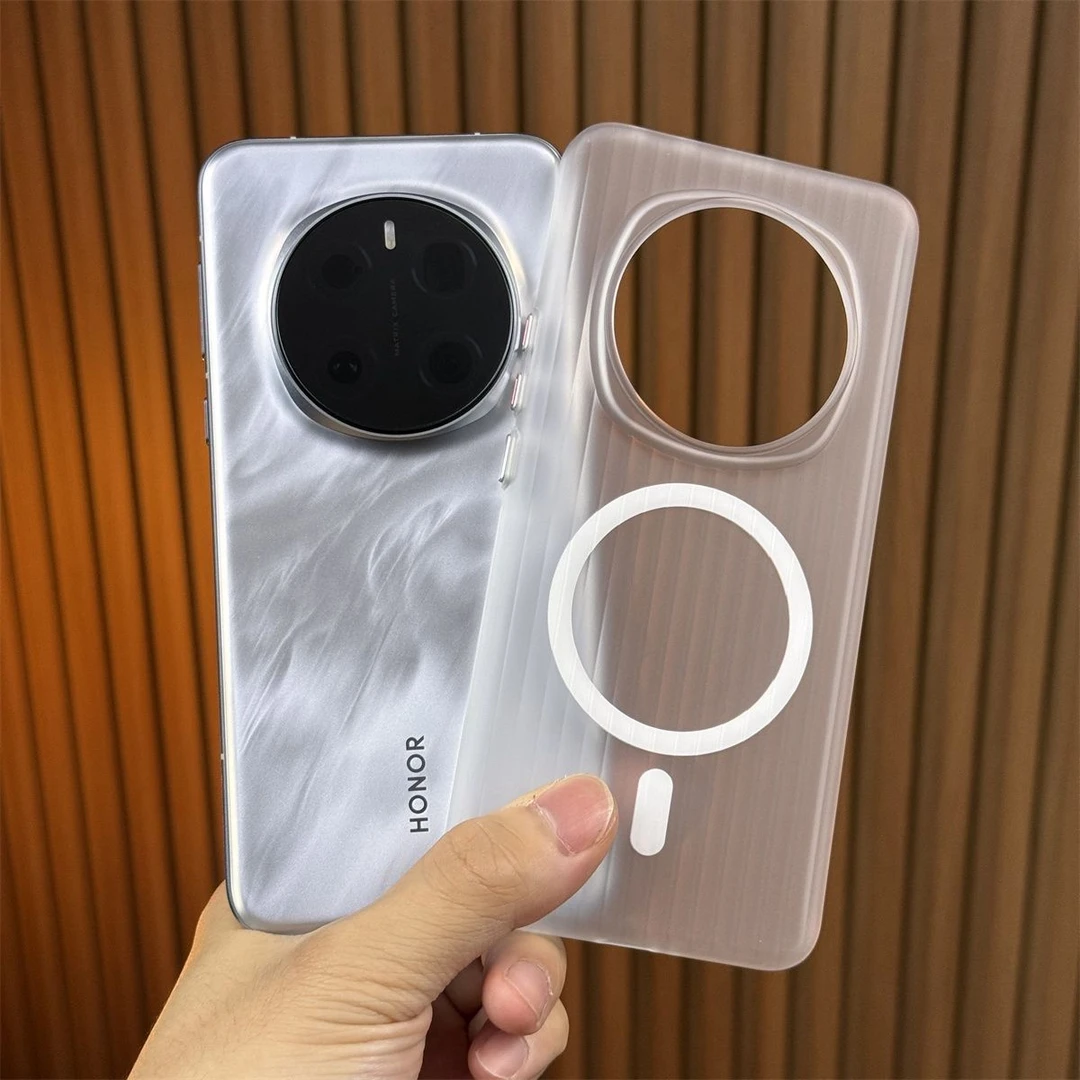 适用荣耀Magic7Pro手机壳瓦楞冰雾磨砂磁吸magic7超薄光栅pc硬壳