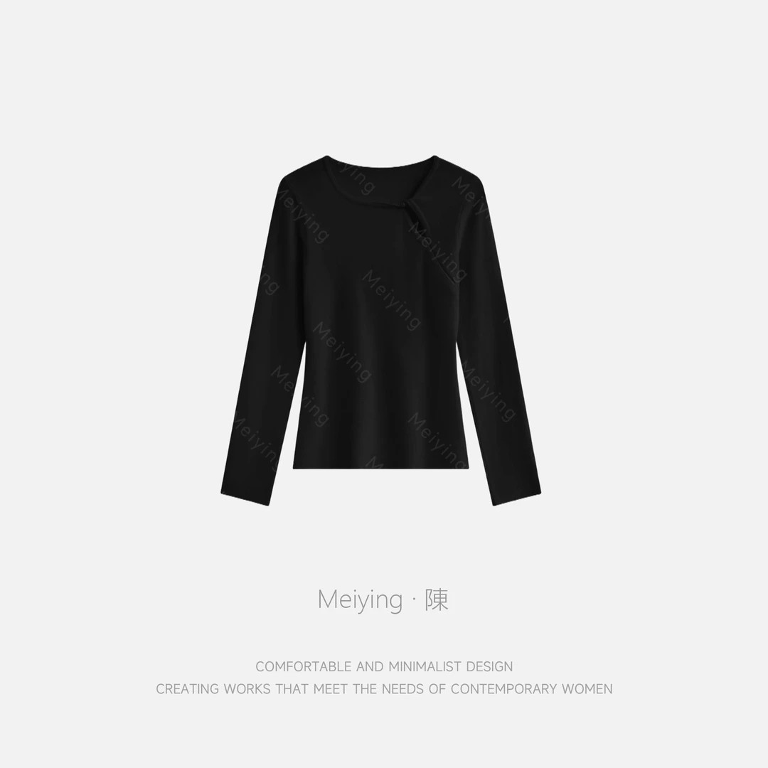 Meiying-修身百搭气质镂空长袖打底针织衫YA5QZ055