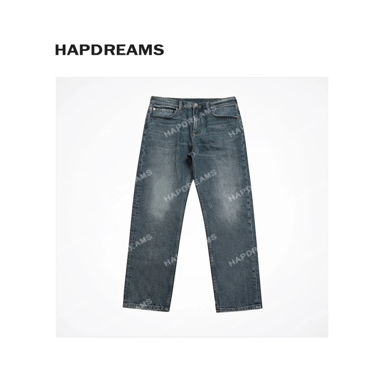 做旧猫须牛裤 经典复古水洗百搭休闲裤