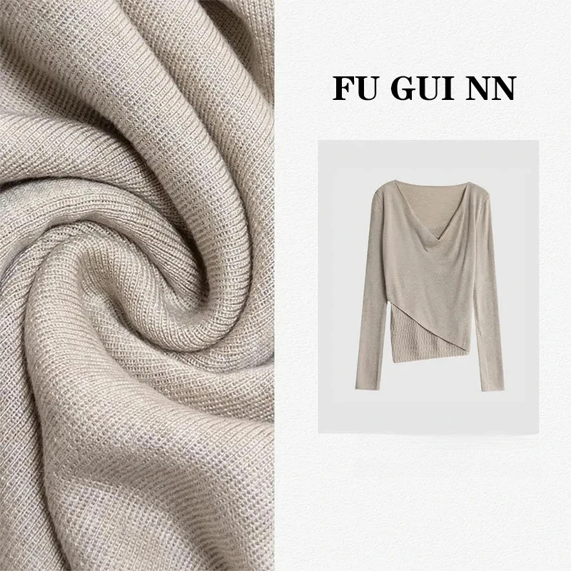 2025秋季新款套头韩系纯色拼接设计感长袖针织上衣女时尚显瘦衣服
