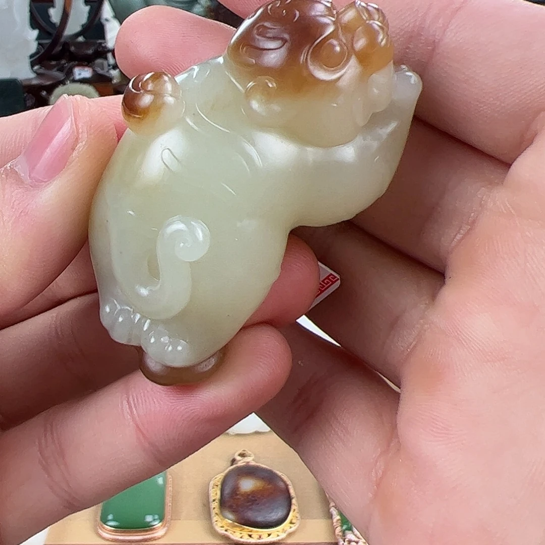 攻***1和田玉未镶嵌挂件