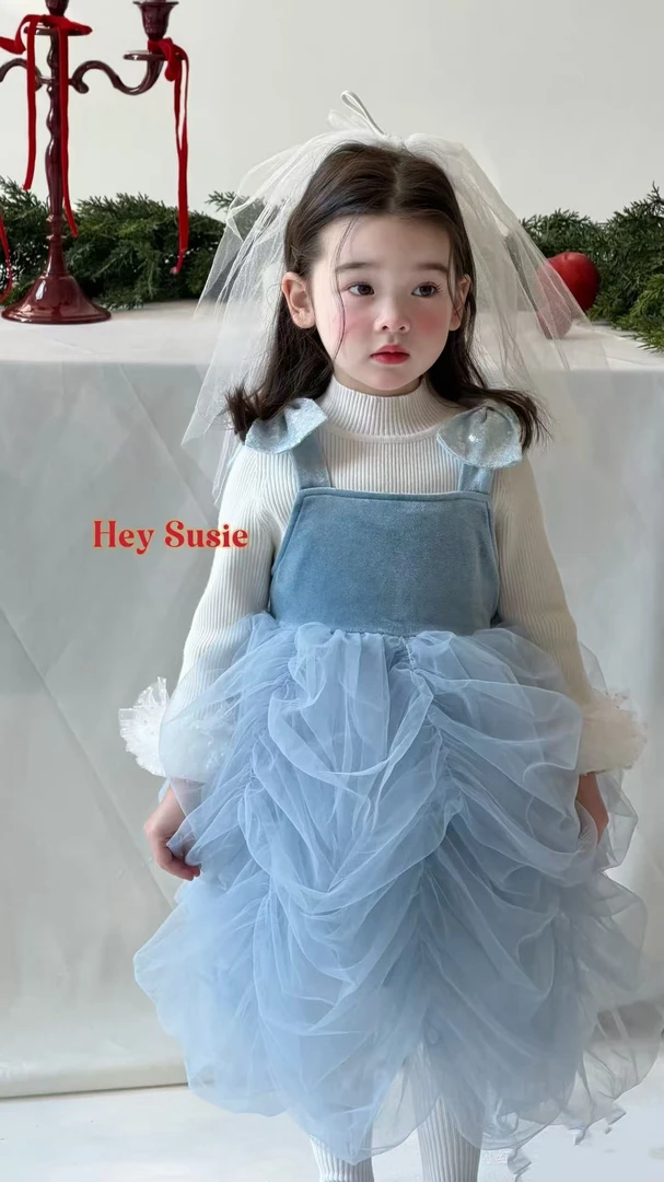 苏西·25冬～艾莎公主裙丝绒蛋糕纱裙7636（汉服）