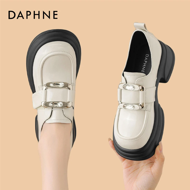 Daphne/达芙妮厚底乐福鞋女春季2025新款女鞋英伦风小皮鞋女单鞋